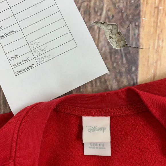 Disney Mickey Mouse Peek-a_Boo Red Crewneck Large - Picture 4 of 4